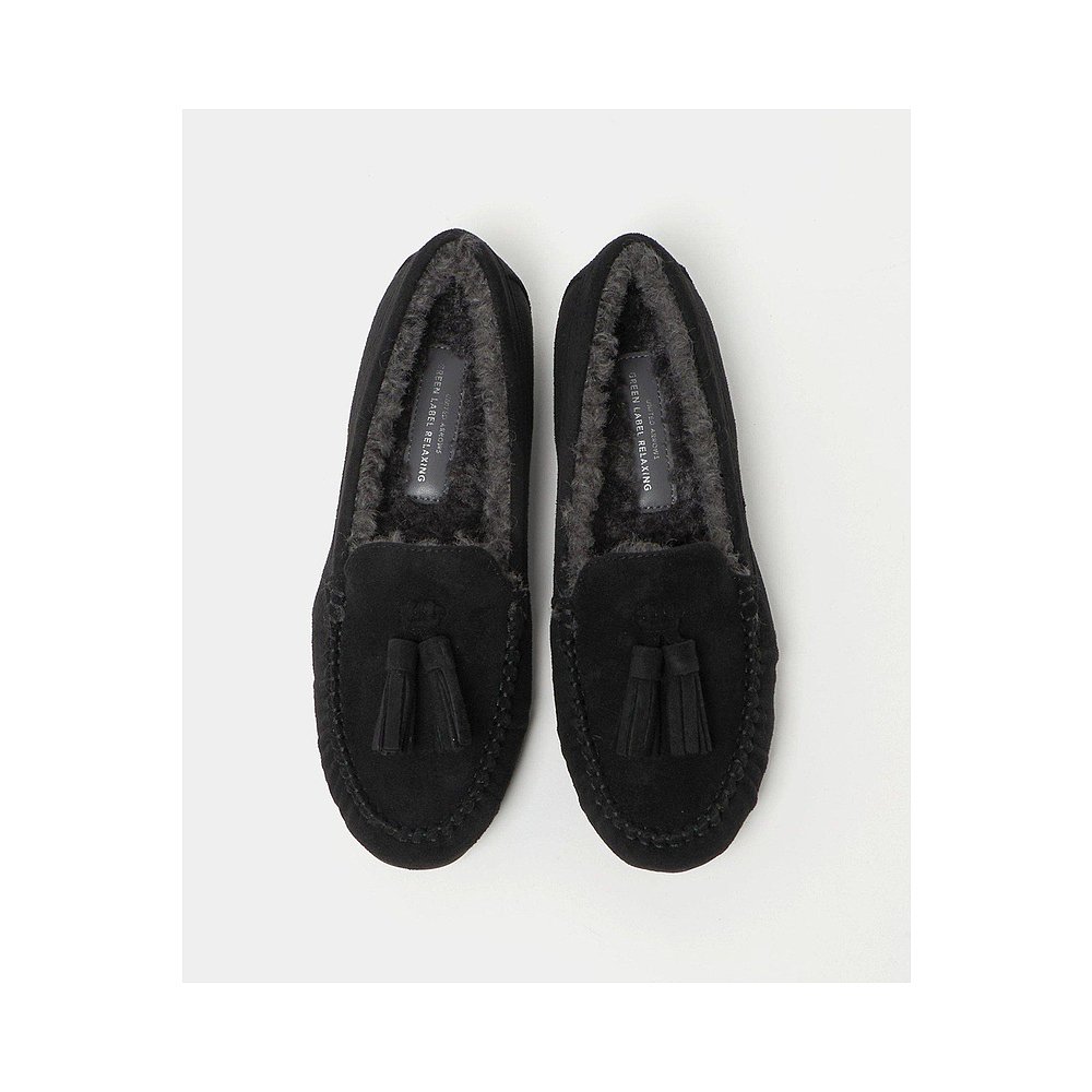 1h可退 日本直邮green label relaxing 保暖流苏豆豆鞋 防泼水 - 图0