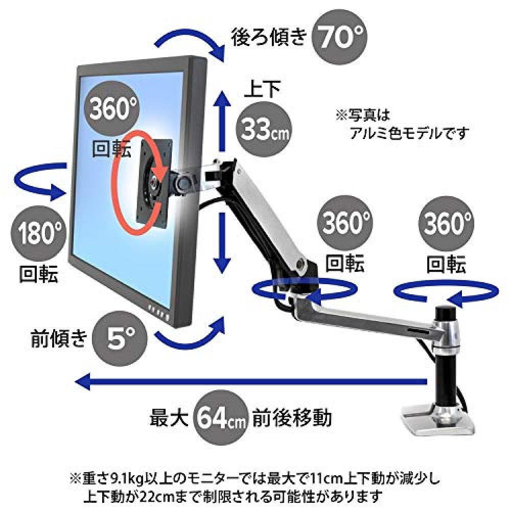 Ergotron爱格升显示器支架显示器臂LX桌面 45-241-22 - 图2