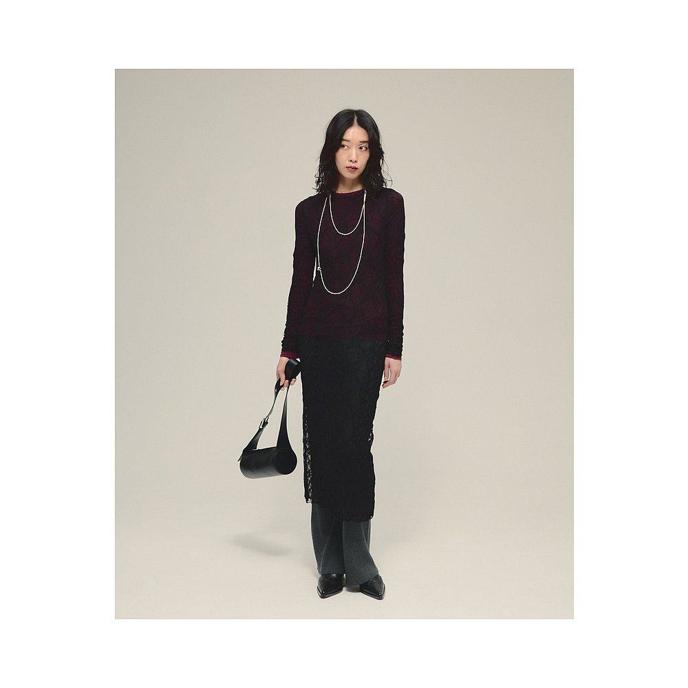 1h可退 日本直邮eL 女士修身蕾丝连衣裙 弹力舒适 586797 - 图0