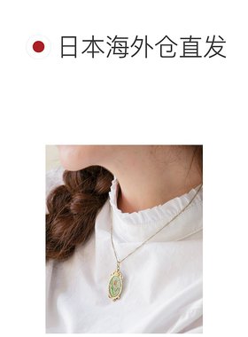 1h可退 日本直邮欧州航路 女士 复古花卉树脂项链 手工制作设计 L