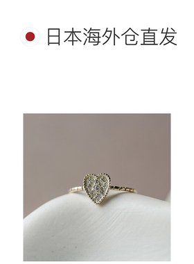 1h可退 日本直邮cui-cui 女士 K10YG 黄金 钻石 心形 戒指 0.05ct
