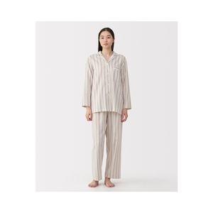 1h可退 日本直邮MUJI 女士 无侧缝 双层棉纱长袖睡衣 45505849715