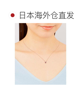 日本直邮4℃ K10玫瑰金项链 7月诞生石