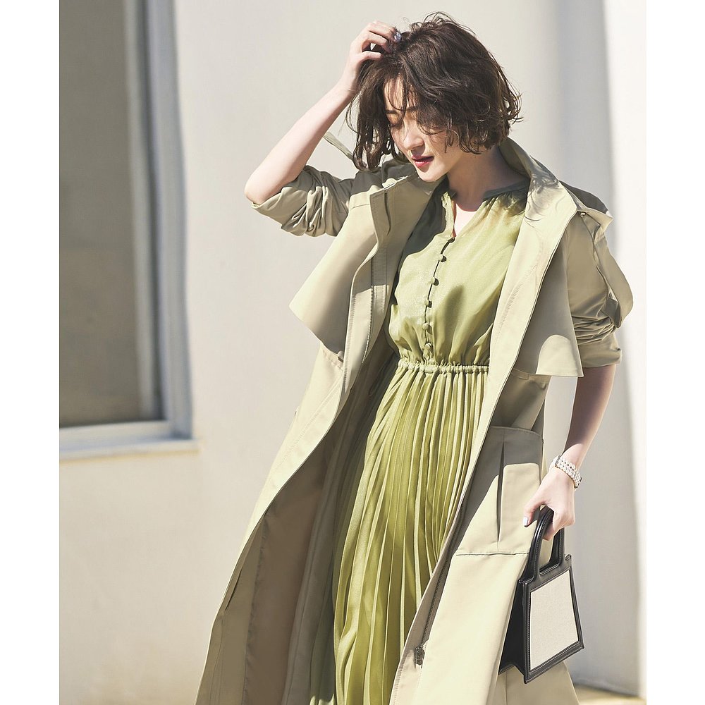 【日本直邮】RUIRUE BOUTIQUE 2way Hood Long Trench Coat (沙米 - 图2