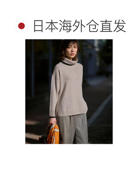 日本直邮23区 羊毛羊绒设计围巾 橙色系披肩