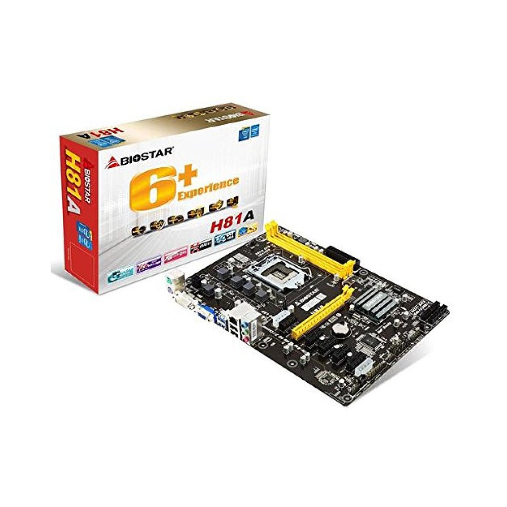 映泰 h81 a lga 1150 英特尔 h81 6GPU挖矿主板加密处理器大容量 - 图0