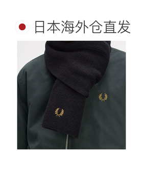 日本直邮FRED PERRY 经典羊毛围巾 C3307 102 黑色 【GKON】