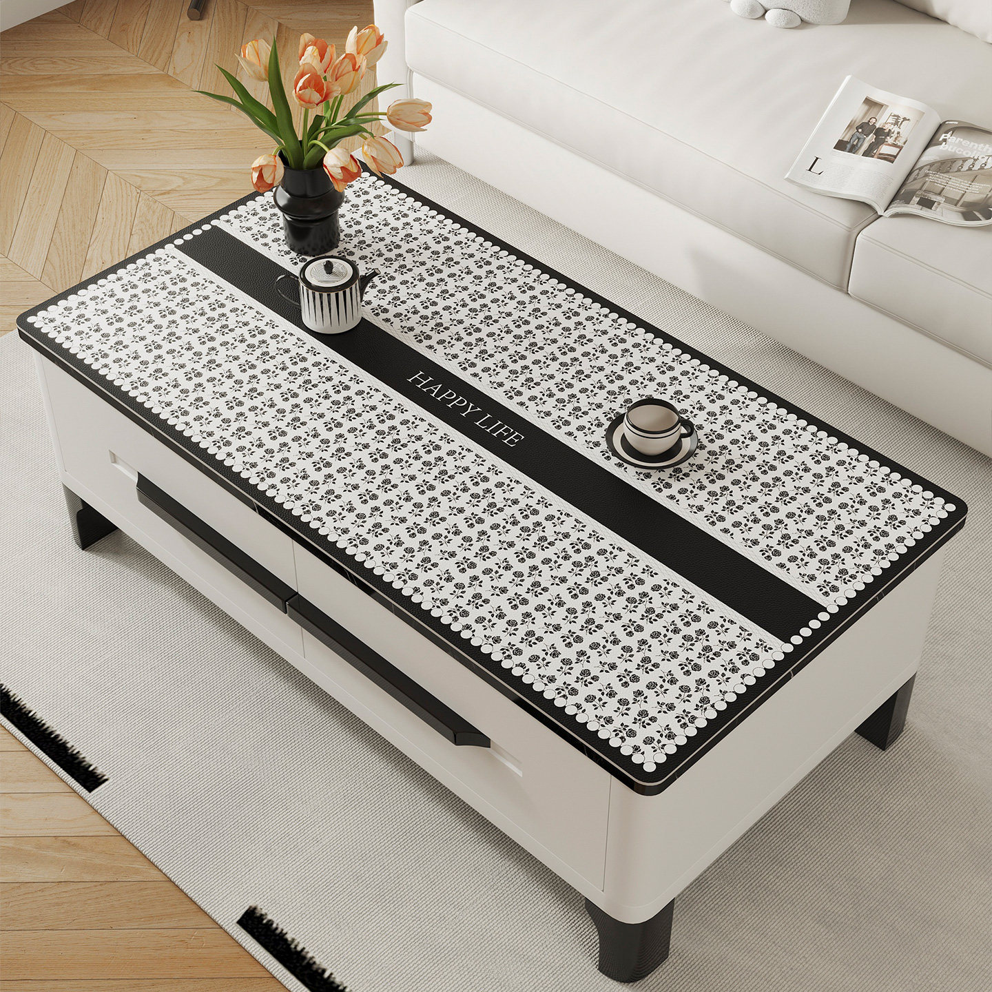 简约茶几桌布防油防水免洗防烫客厅电视柜桌垫轻奢高级感餐桌台布,淘宝优惠券,粉丝福利购,淘宝优惠卷