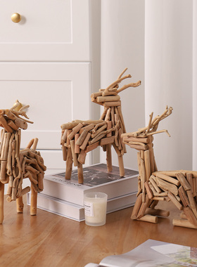 居慢生活原木现代简约客厅摆件