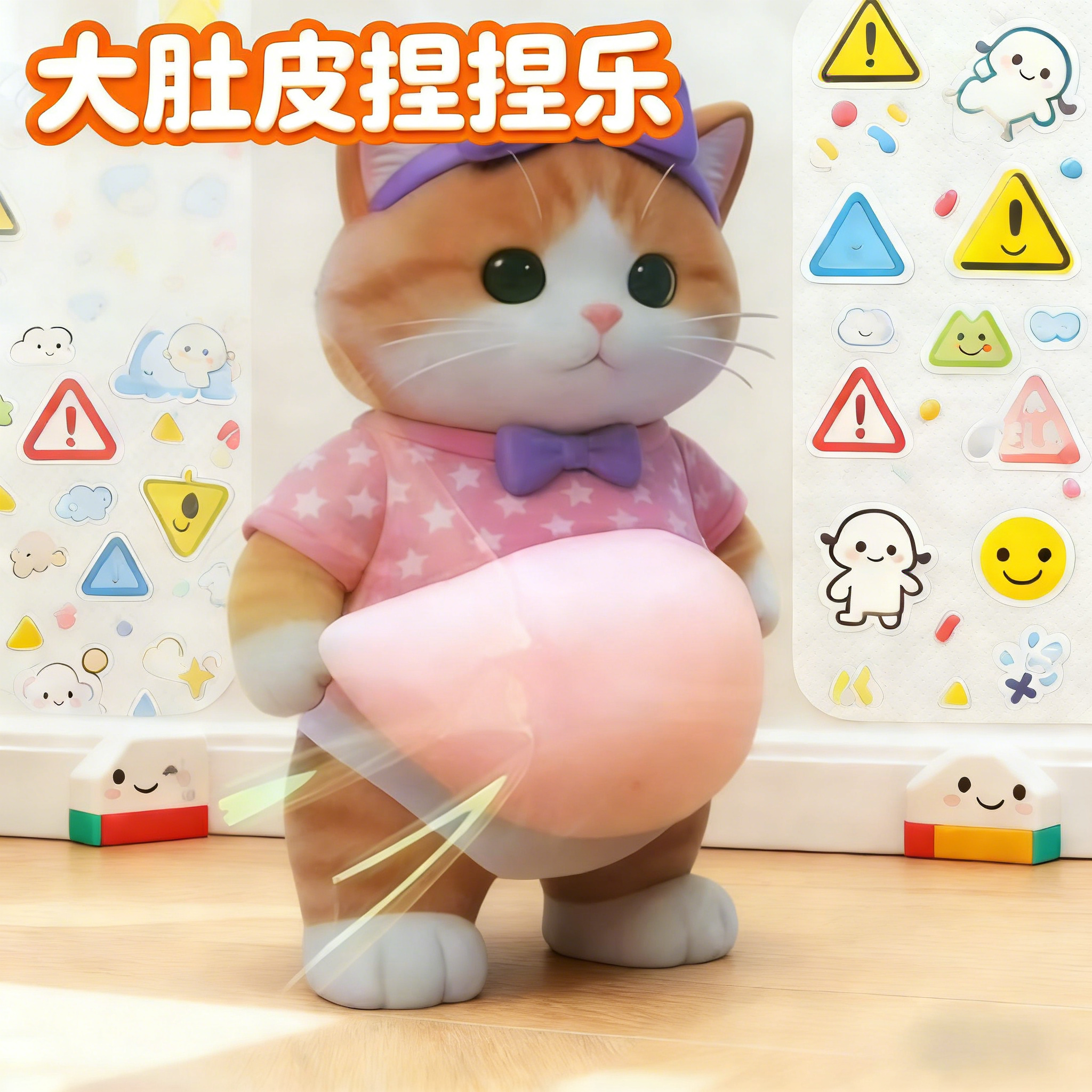 小猫图案3d款立体墙面贴纸捏捏乐可爱创意解压玩具家居柴犬冰箱贴,淘宝优惠券,粉丝福利购,淘宝优惠卷