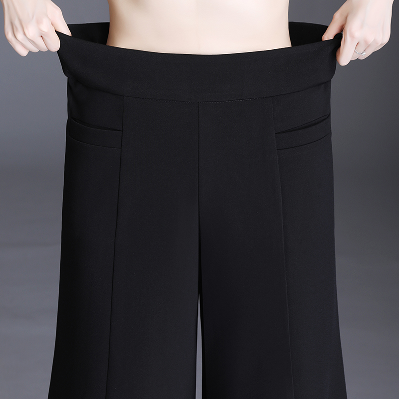 向婉旗舰店黑色阔腿裤女2022年新款春季高腰垂感大喇叭裤鱼尾裤休闲裤长裤裙2