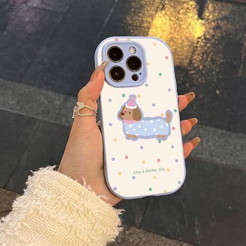 波点腊肠狗适用OPPORENO12手机壳A97/A93S/A58新款K11/K10卡通RENO11/0/9/8/7SE情侣FINDX8/X7超火A3/A2X个性 - 图3