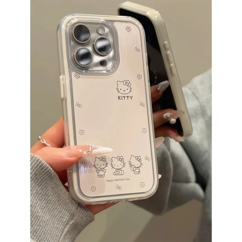 线条猫适用苹果17手机壳iPhone16/15PROMAX三合一华为PURA80简约NOVA14卡通MATE60PRO透明VIVO小米RENO15超火 - 图3