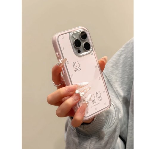 线条猫适用苹果17手机壳iPhone16/15PROMAX三合一华为PURA80简约NOVA14卡通MATE60PRO透明VIVO小米RENO15超火 - 图2