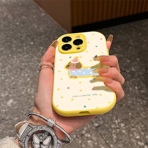 波点腊肠狗适用OPPORENO12手机壳A97/A93S/A58新款K11/K10卡通RENO11/0/9/8/7SE情侣FINDX8/X7超火A3/A2X个性 - 图0