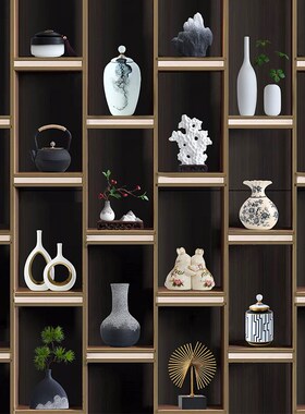 。新中式创意摆件家居饰品轻奢客厅酒柜电视柜办T公室装饰品摆生