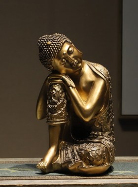 新中式复a古禅意摆件树脂佛像佛头工艺品玄关酒店会所氛围装饰艺