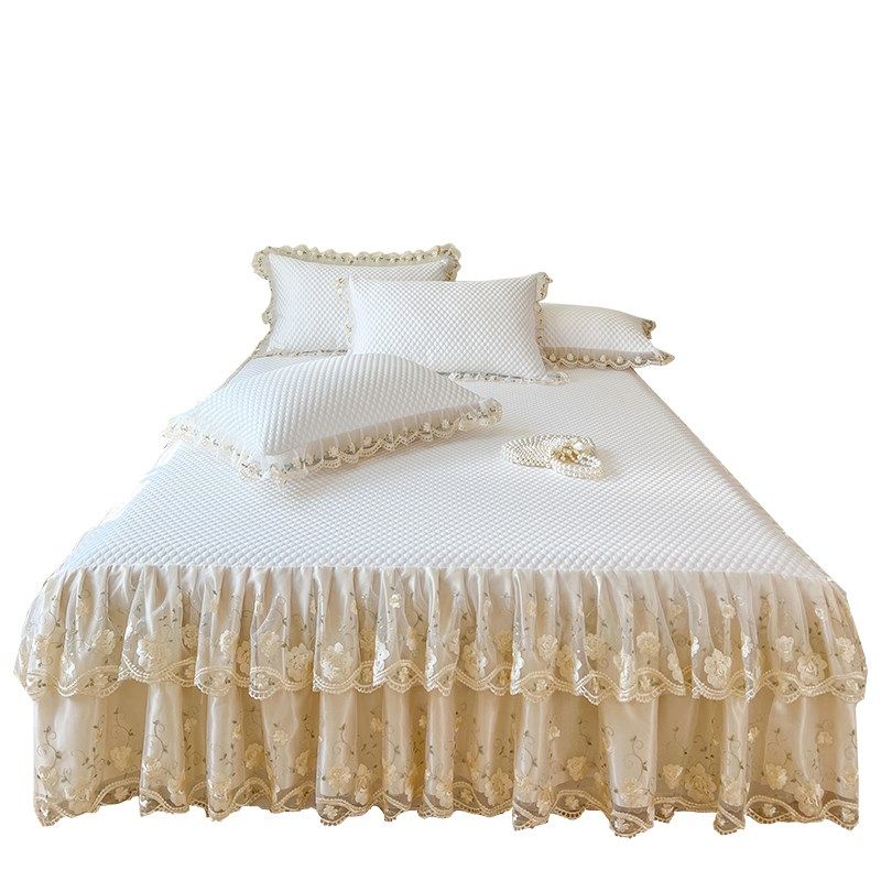 2025新款冰丝席三件套A类母婴凉豆豆床笠式床裙空W调软席可机水洗,淘宝优惠券,粉丝福利购,淘宝优惠卷