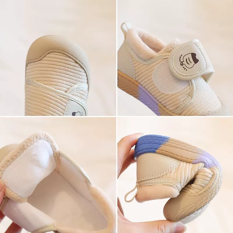 Winter kindergarten indoor shoes girls canvas shoes boys z children cotton shoes two cotton plus velvet warm shoes baby cloth shoes children