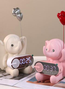潮美记 创意爱心气球大象蓝牙音箱闹钟摆件家居装饰品儿童房摆饰