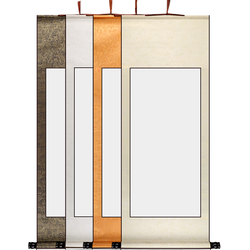 绿水檀宣纸书法专用纸三尺四尺三开四开对开毛笔书法挂轴空白定制生宣纸作品纸横竖轴版免装裱卷轴挂国画专用 - 图3