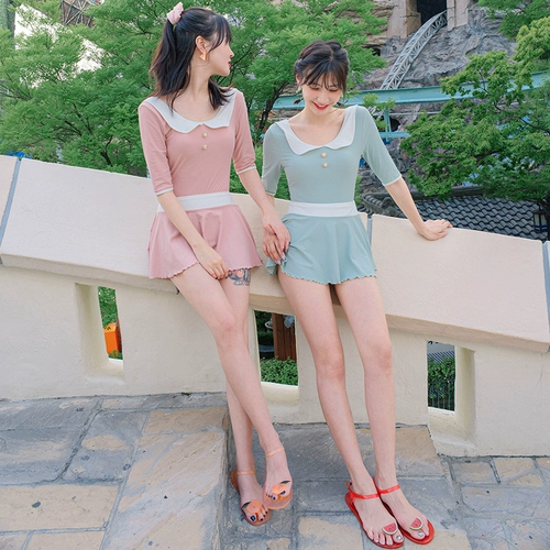 Брендовый комплект для школьников, купальник, средство для принятия ванны, Южная Корея, французский стиль, высокая талия