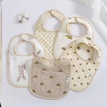 Six Floors Cotton Cloth U Type Containment Mouth Baby Saliva Towel Children Eat Around Pocket Baby Anti-Vomit Milk Towels Rear Button