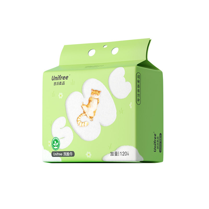 unifree悬挂一次性洗脸巾家用加厚清洁擦脸巾卸妆巾120抽1提