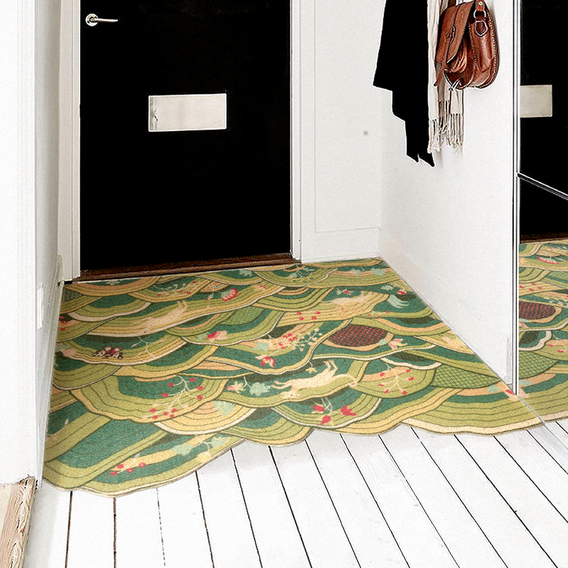 开门见山绿色日式可裁剪地毯门口进门入户地垫大面积脚垫家用垫子 - 图2