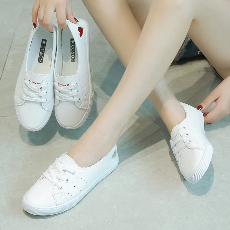 莱井旗舰店YL小白鞋女春夏新款时尚韩版松糕厚底圆头系带休闲板鞋女单鞋2