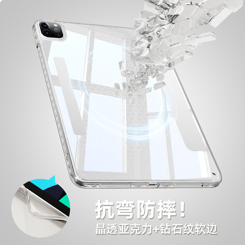 磁吸分离适用ipadair7保护套2025新款苹果第11/10代平板壳ipadpro11全面屏3亚克力mini6全包9防弯ins手账2022 - 图1