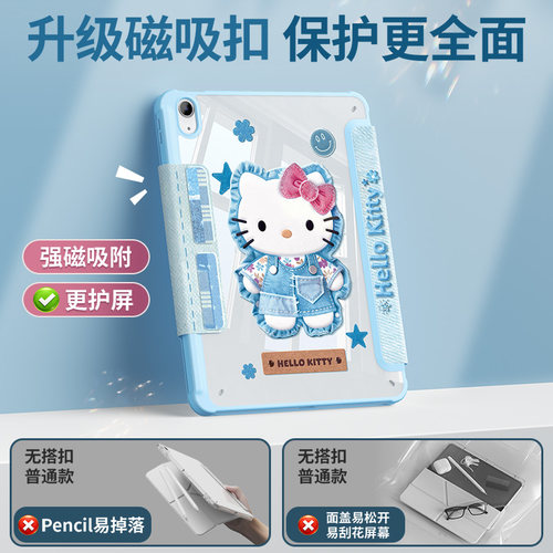适用ipada16平板保护壳2025新款第11/10代外套air7/6/5/4苹果全包ipadpro11英寸亚克力磁吸搭扣2022蛋糕Kitty - 图1