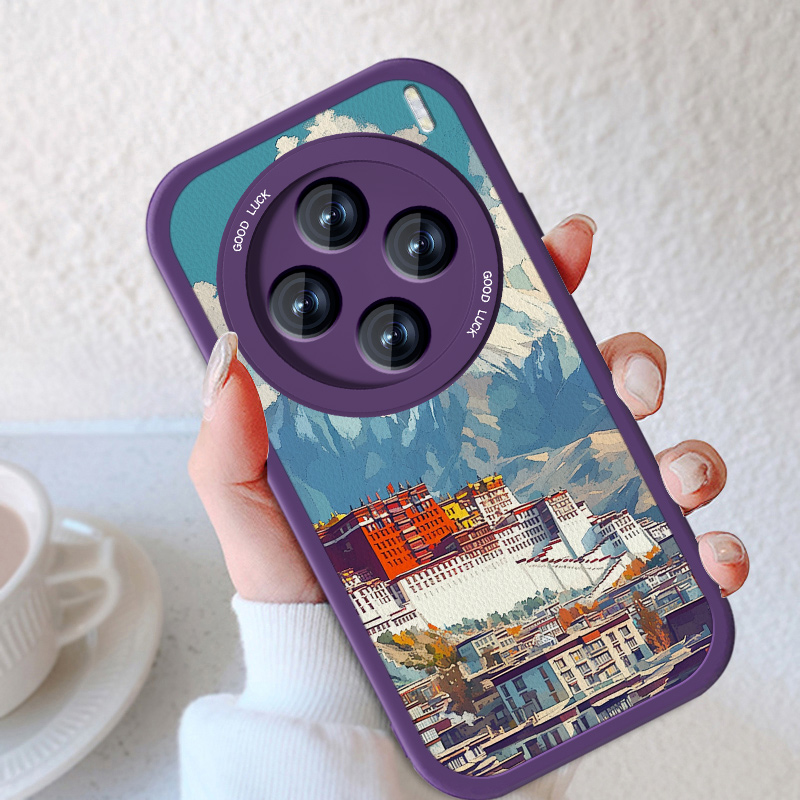 布达拉宫适用vivox100s手机壳ultra新款女xnote小羊皮x100pro创意por小众viv0x100男至尊版风景高级感防摔套 - 图2