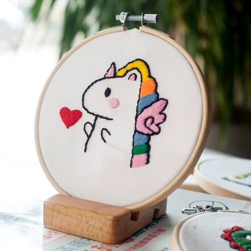 Трехмерный набор материалов для начинающих, «сделай сам», единорог, с вышивкой, креативный подарок