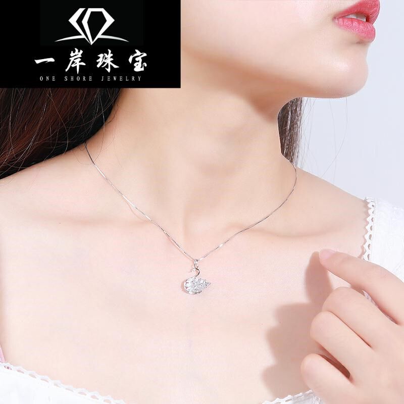s925纯银韩版简约个性吊坠女锁骨链 兽志项链