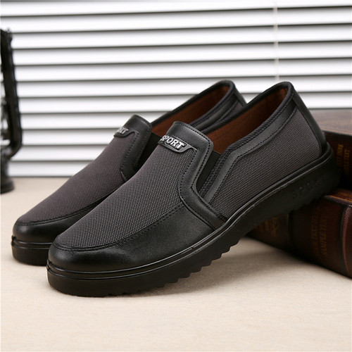 老北京布鞋男鞋春秋单鞋透气防臭中老年男士休闲鞋防滑软底爸爸鞋 - 图2