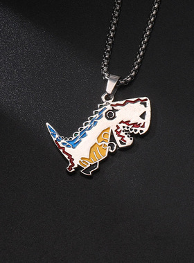 欧美ins钛钢情侣百搭项链吊坠