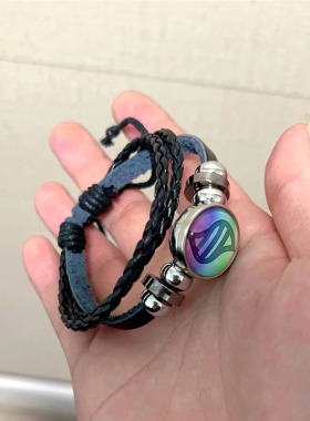 口袋妖怪宠物小精灵宝可梦Z手环男孩mega进化石手串编织手链饰品