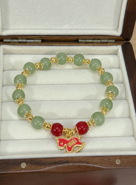 马上有钱新款马年手链女手工串珠本命年新年学生手绳过年礼物配饰