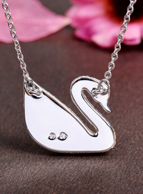 Swarovski银色水晶天鹅女吊坠