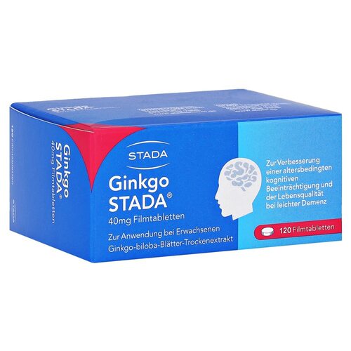 欧洲直邮德国药房Stada银杏40mg供血健脑补脑微循环片120粒银杏叶 - 图0