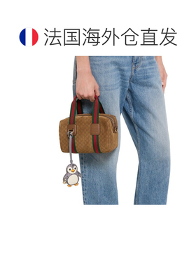 欧洲直邮自营GUCCI古驰 女士灰色GG帆布企鹅造型包饰