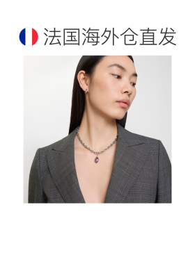 自营欧洲直邮Burberry博柏利 女士银色黄铜Charm链条项链吊坠