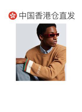 香港直邮Gucci 古驰 男士 徽标矩形太阳眼镜 red红色 舒适时尚