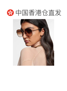 1h可退 香港直邮Chloe 蔻依 女士 圆齿边方框太阳眼镜 brown棕色