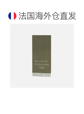 欧洲直邮自营Acne Studios FW25白色/黑色羊毛logo标识围巾男女通