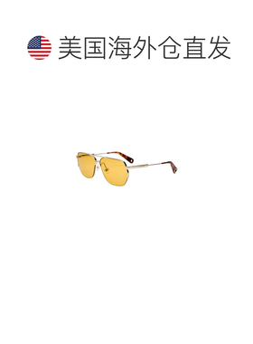 1h可退 美国直邮Jacquemus 女士 飞行员金属太阳眼镜 yellow黄色