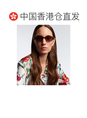 香港直邮Gucci 古驰 女士 马衔扣圆形太阳眼镜 brown棕色 舒适时