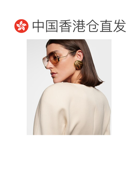 1h可退 香港直邮Chloe 蔻依 女士 波浪方框太阳眼镜 beige米色 舒