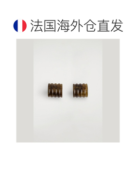 欧洲直邮自营COS 女士深棕色树脂纹理耳环耳钉配饰